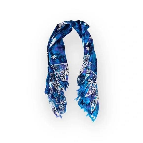 Butterfly Tie Dye Pareo Sarong Large Scarf 🝮 Many Ways to Wear 🝮 Purple Teal - Picture 4 of 16